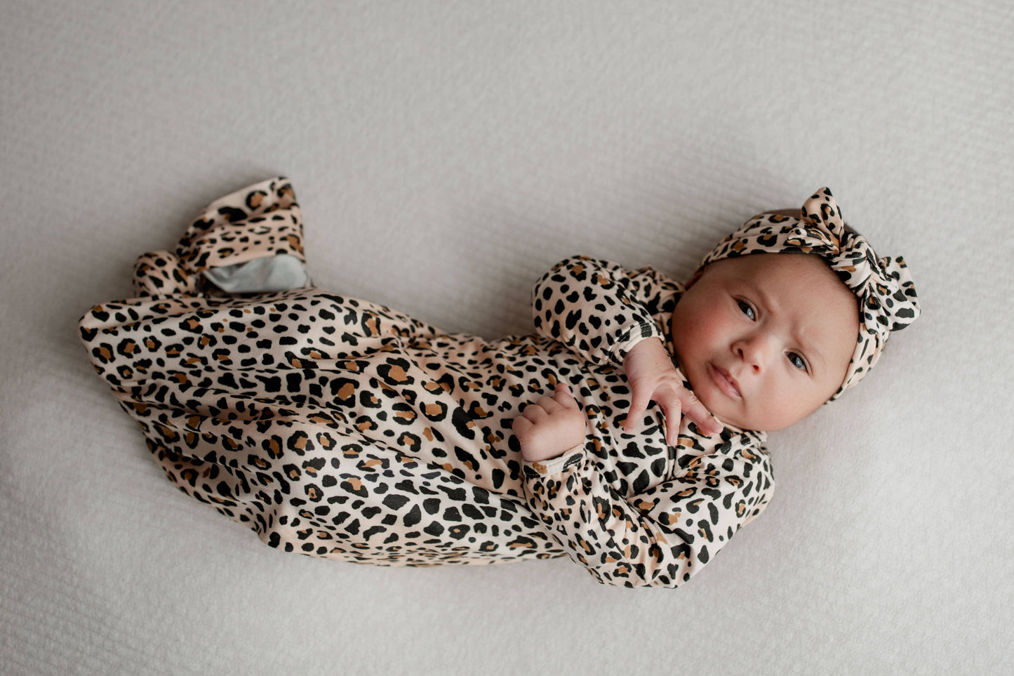 Leopard Knotted Gown: Gown & Bow