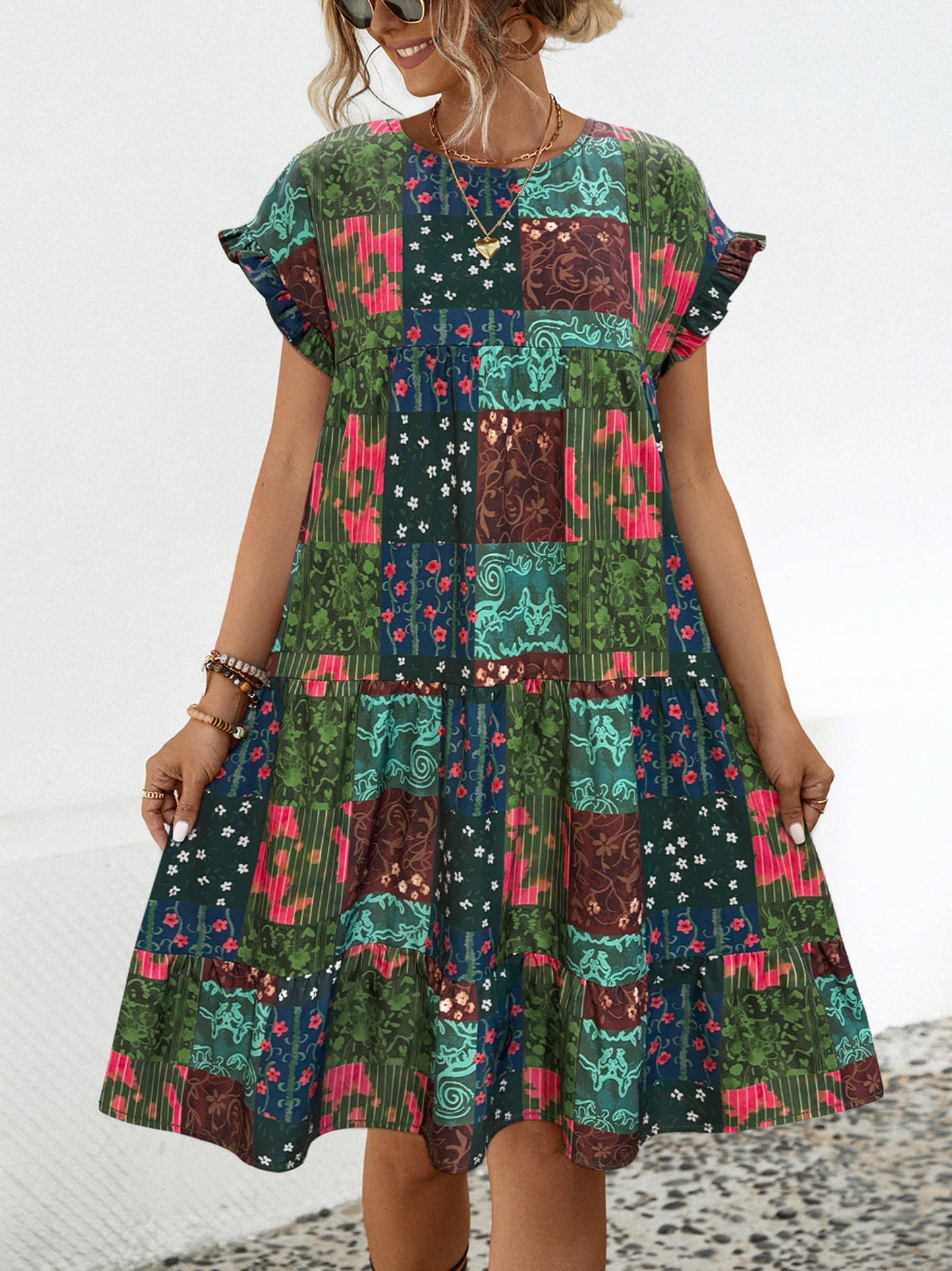 SB42 Patchwork Gardens Oversized Dress