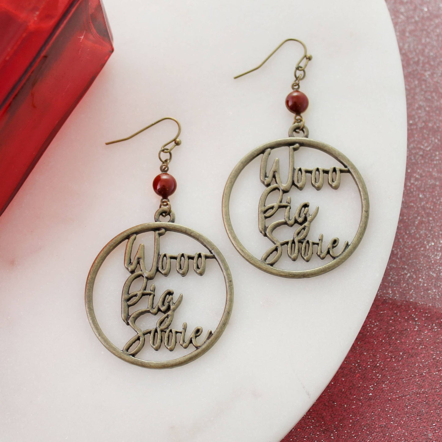 SBJ35 Arkansas Vintage Slogan Earrings