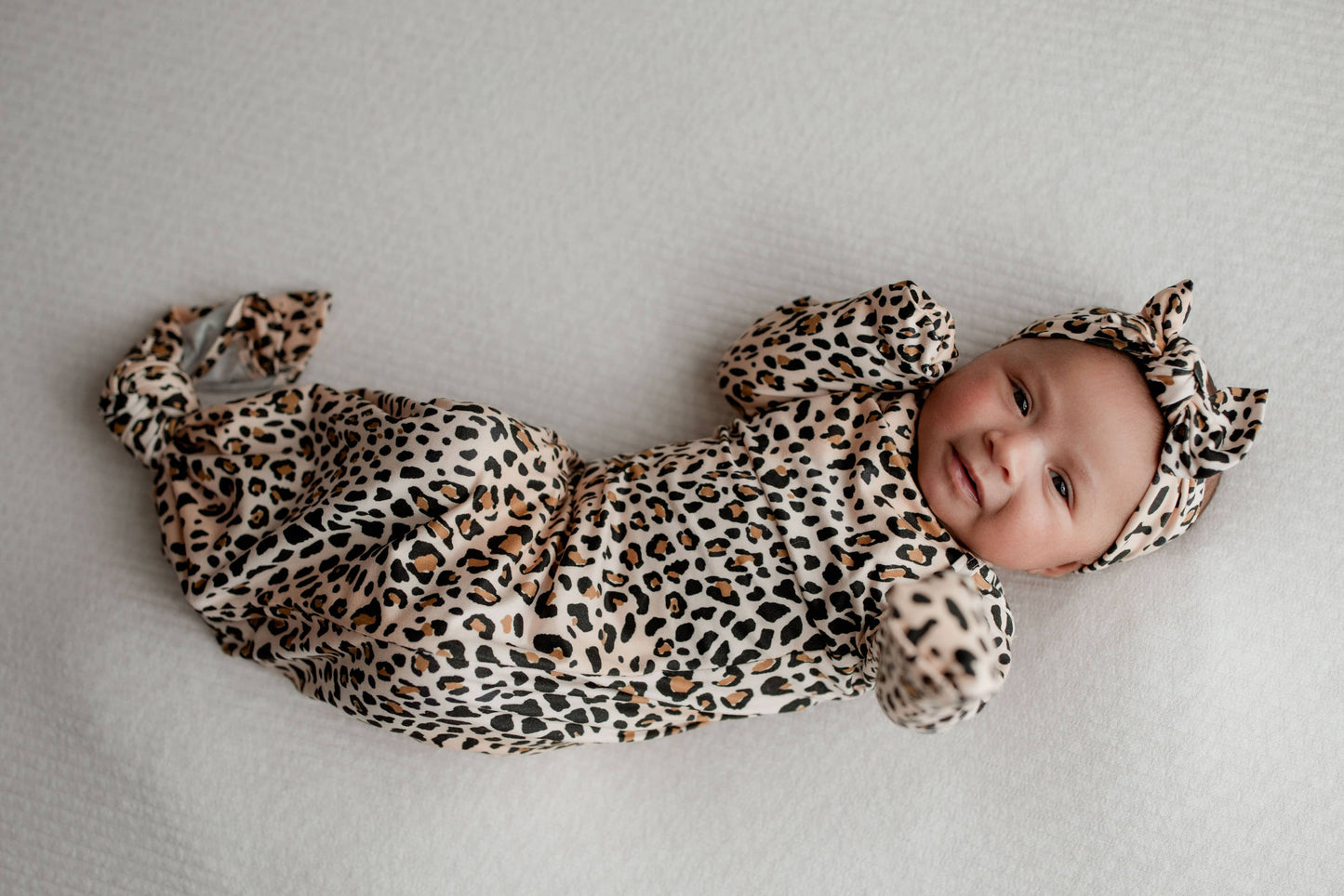 Leopard Knotted Gown: Gown & Bow