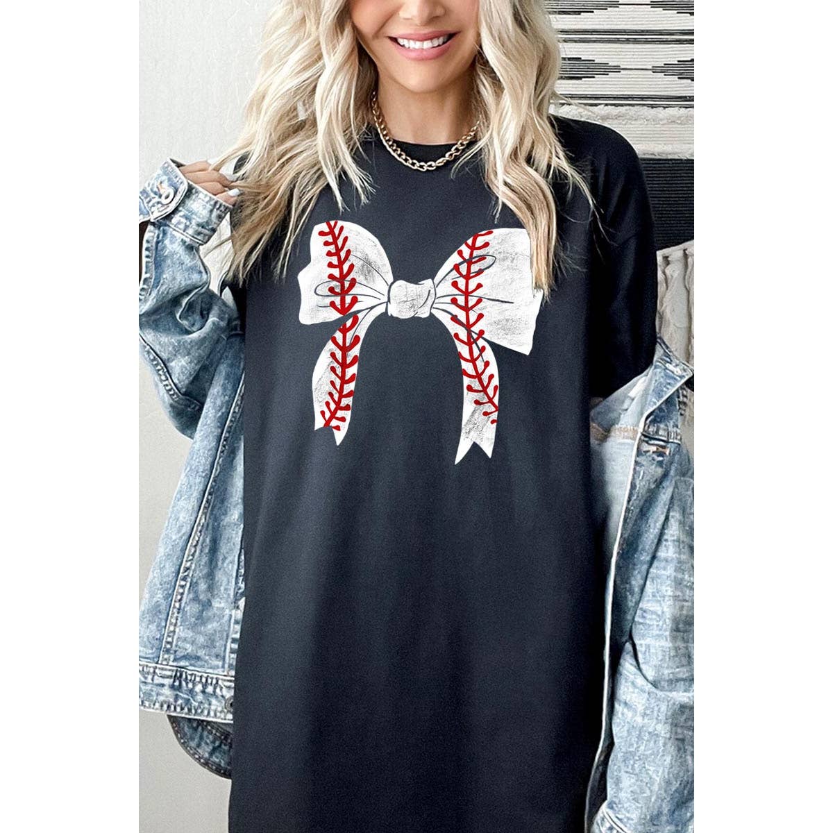 SB125 Coquette Bow Baseball Graphic Tee