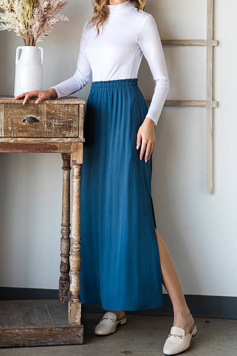 SB293 LINEN MAXI SKIRT