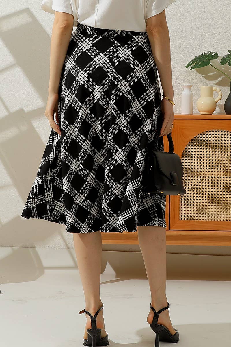 SB176 A-LINE MIDI LENGTH SKIRT