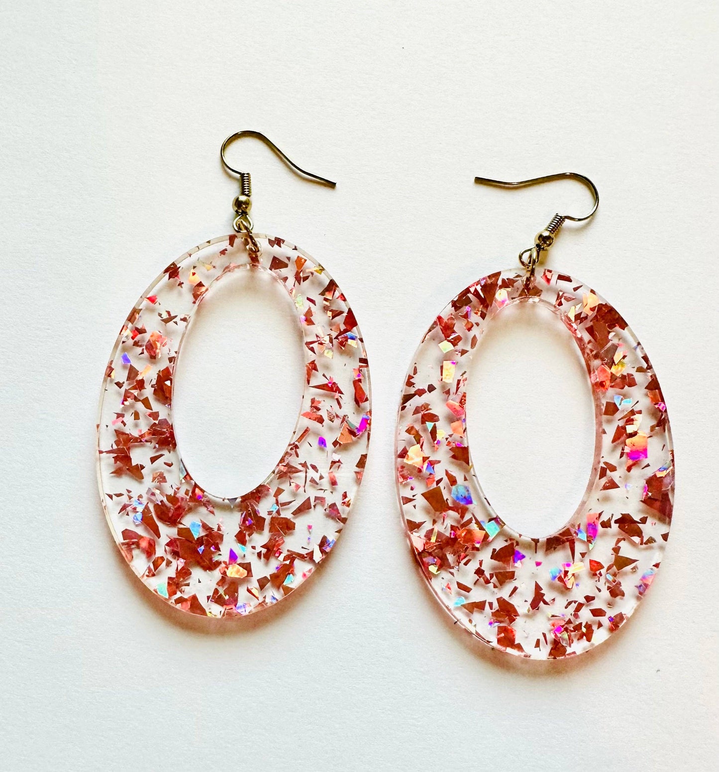 SBJ19 Rose-fetti Oval Earrings