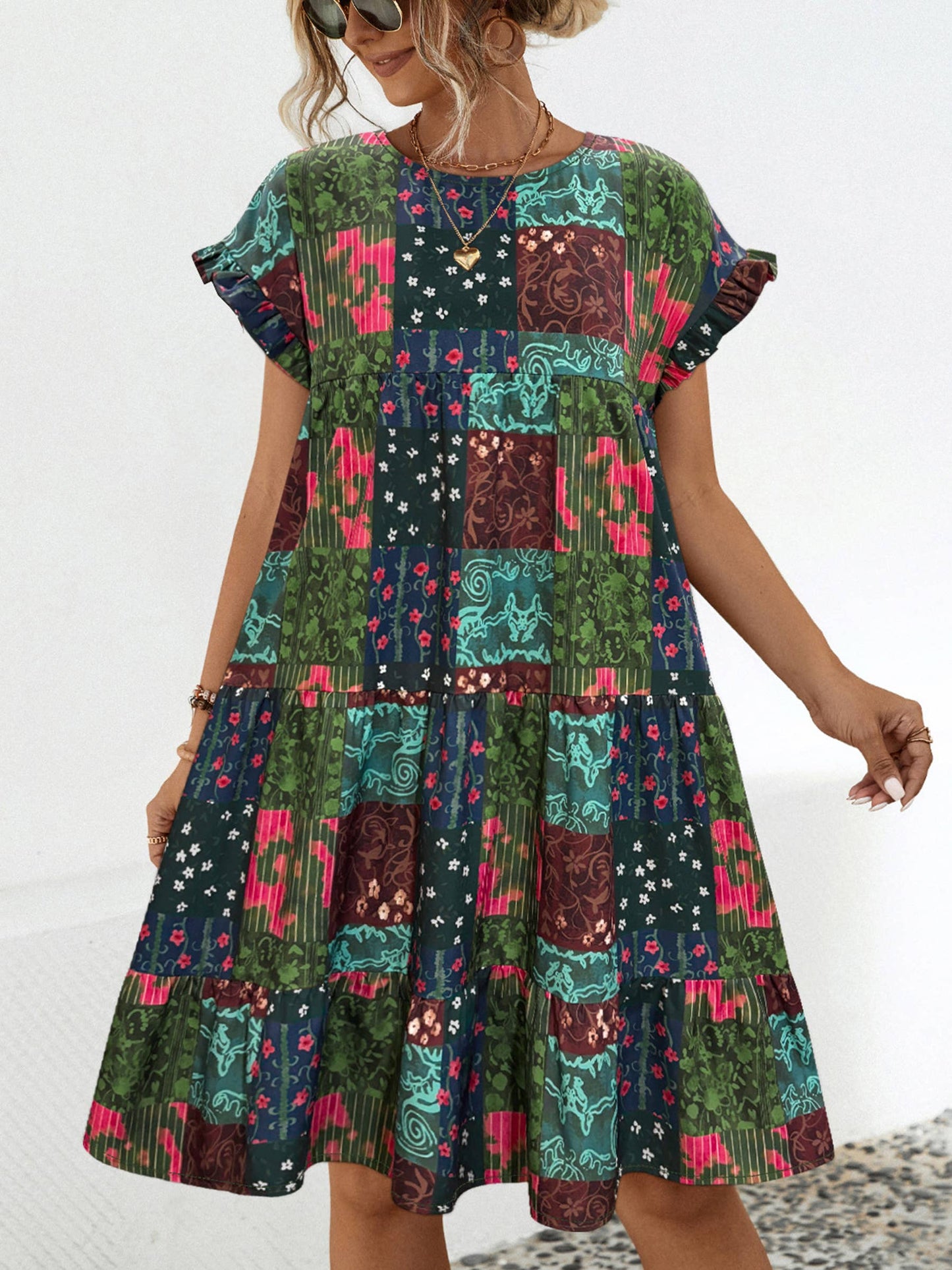 SB42 Patchwork Gardens Oversized Dress