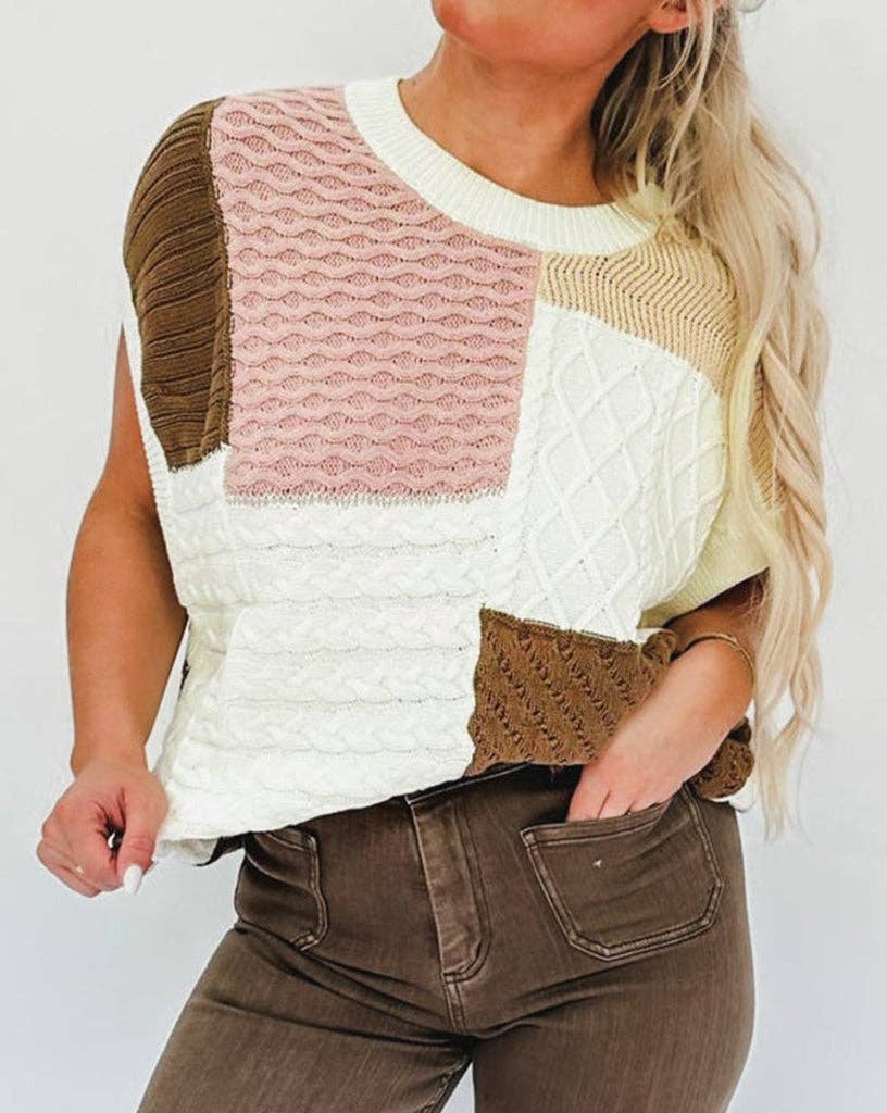 SB49 Colorblock Crewneck Sweater Vest