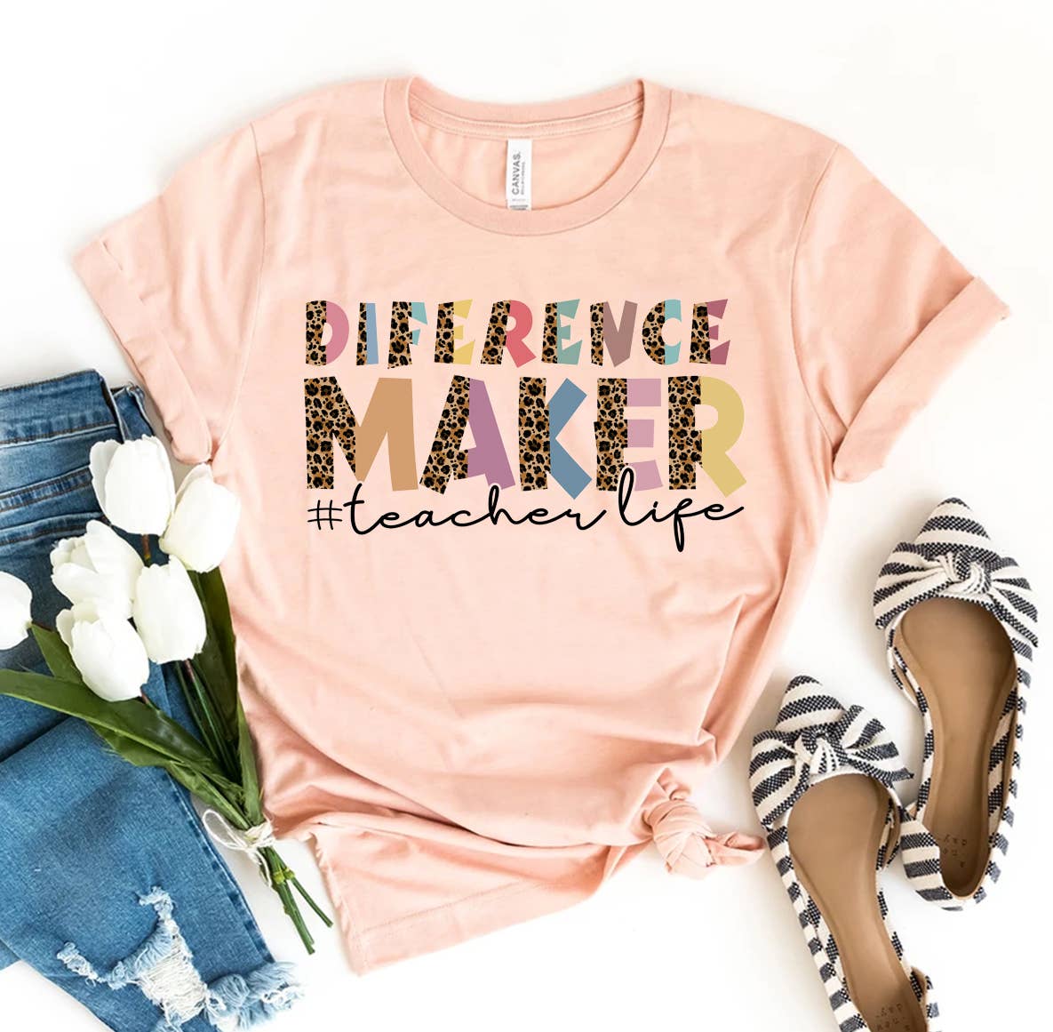 Difference Maker Teacher Life T-shirt -  Bella Canvas