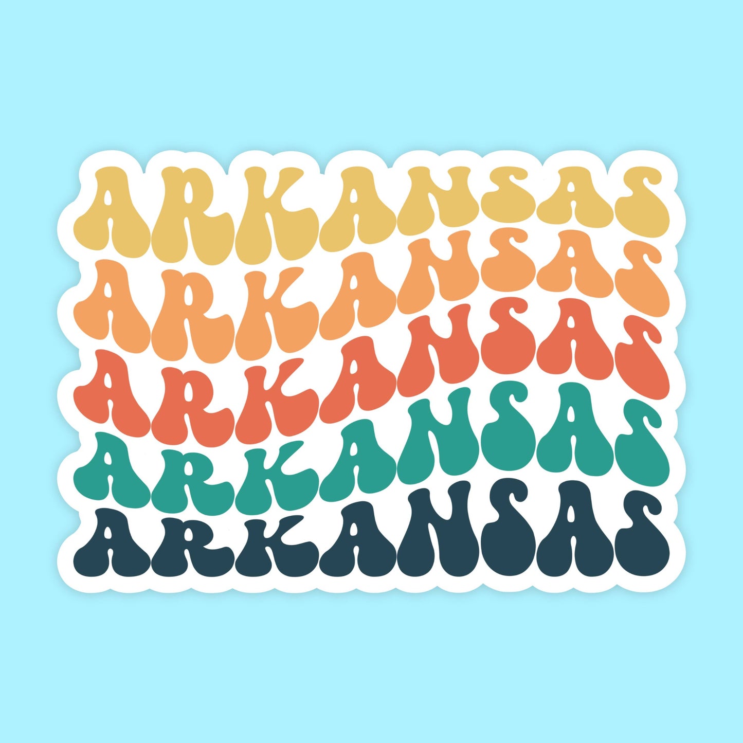 SB233 Arkansas Retro State Name Sticker