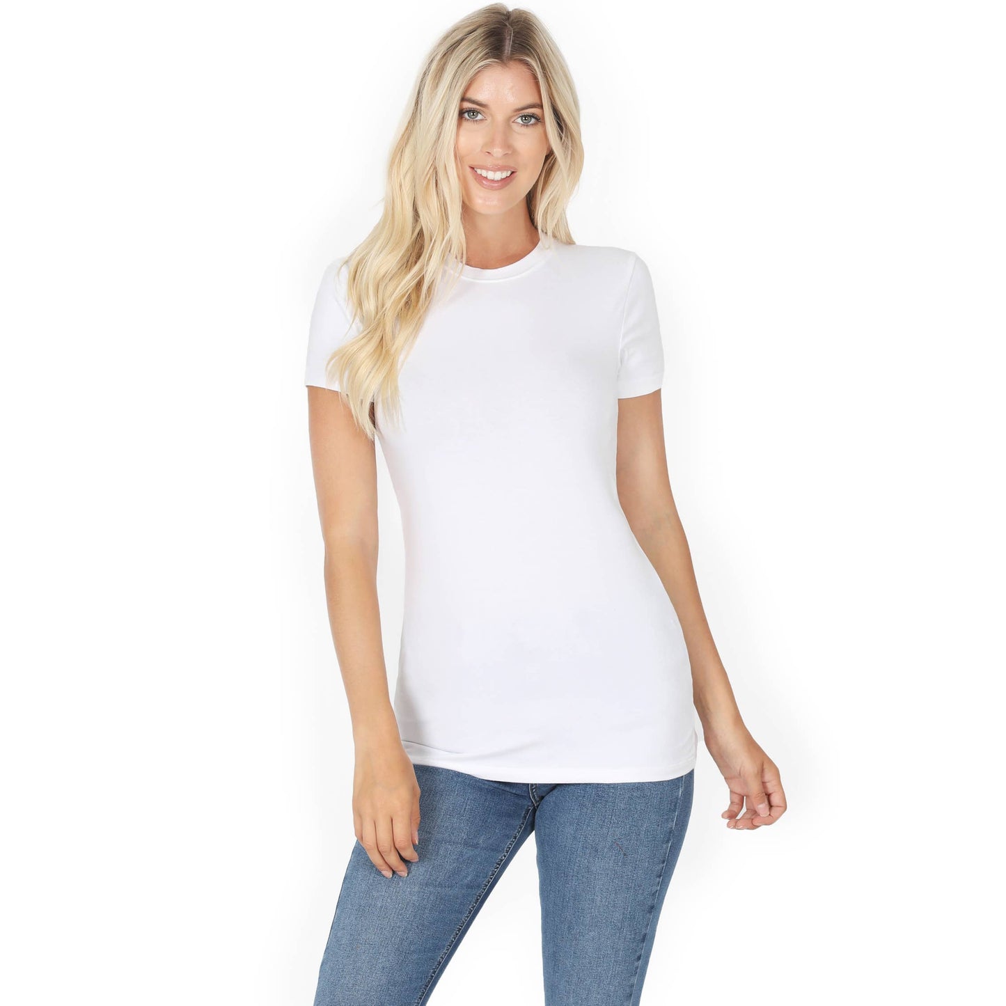 SBB9949 Basic Cotton Crew Neck Fitted Tee