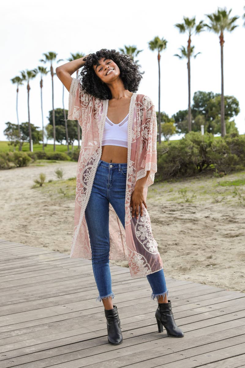SBB622 Cotton and Lace Kimono