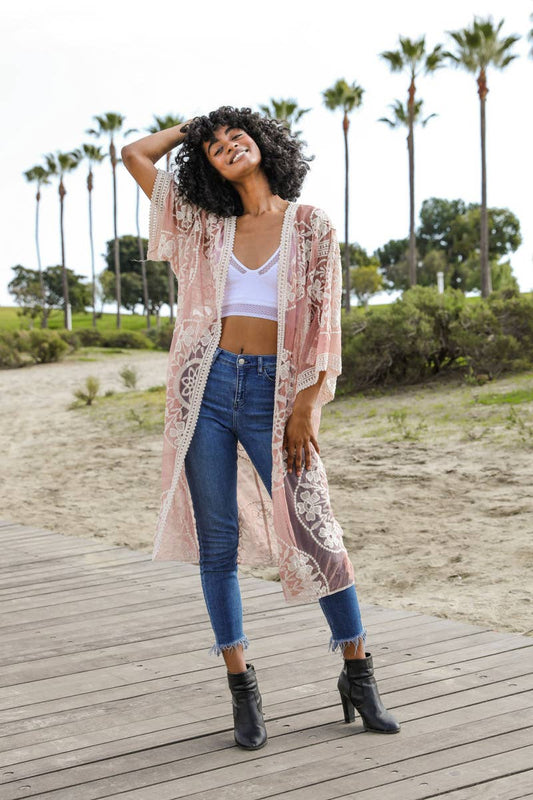 SBB622 Cotton and Lace Kimono