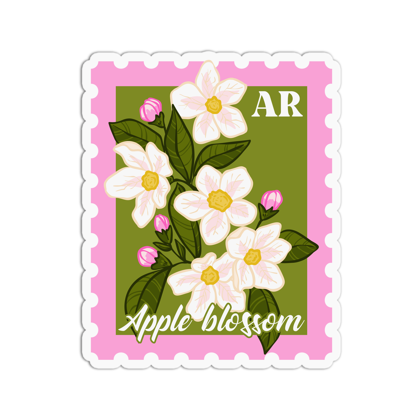 SB240 Arkansas Apple Blossom Vinyl Sticker