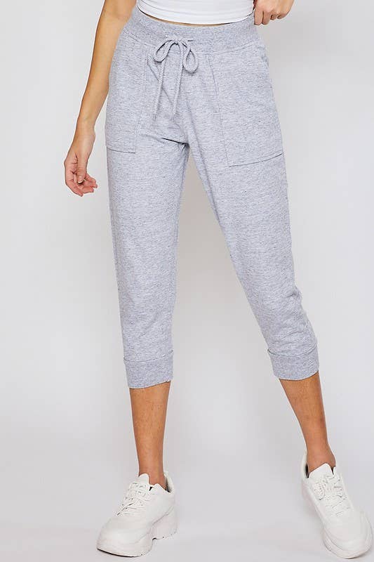SBB487 Terry High Rise Boyfriend Capri Joggers